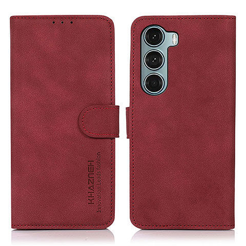 Coque Portefeuille Livre Cuir Etui Clapet D08Y pour Motorola Moto G200 5G Rouge