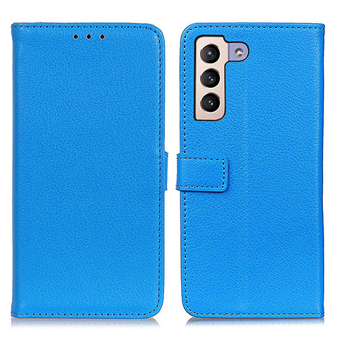 Coque Portefeuille Livre Cuir Etui Clapet D09Y pour Samsung Galaxy S21 5G Bleu Ciel