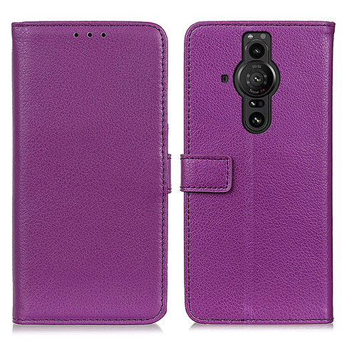 Coque Portefeuille Livre Cuir Etui Clapet D09Y pour Sony Xperia PRO-I Violet