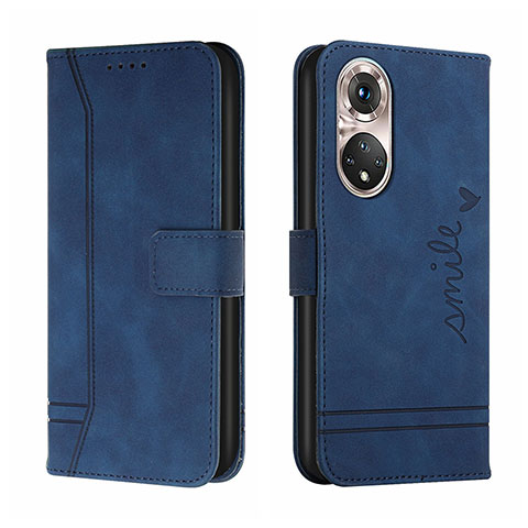 Coque Portefeuille Livre Cuir Etui Clapet H01X pour Huawei P50e Bleu