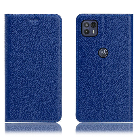Coque Portefeuille Livre Cuir Etui Clapet H02P pour Motorola Moto G50 5G Bleu