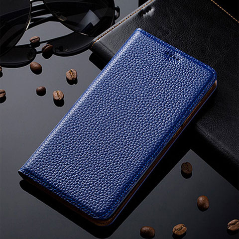 Coque Portefeuille Livre Cuir Etui Clapet H02P pour Samsung Galaxy M31 Prime Edition Bleu