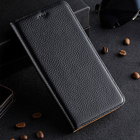 Coque Portefeuille Livre Cuir Etui Clapet H02P pour Xiaomi Redmi Note 9 Pro Noir
