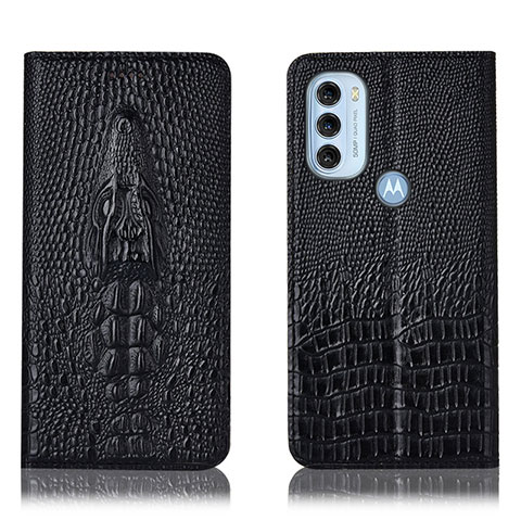 Coque Portefeuille Livre Cuir Etui Clapet H03P pour Motorola Moto G71 5G Noir