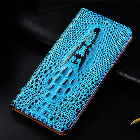 Coque Portefeuille Livre Cuir Etui Clapet H03P pour Samsung Galaxy M11 Bleu Ciel