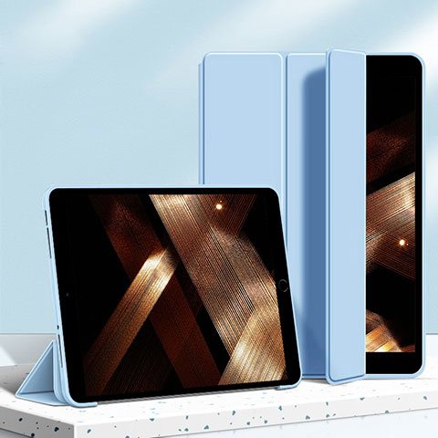 Coque Portefeuille Livre Cuir Etui Clapet H04 pour Apple iPad 10.2 (2020) Bleu