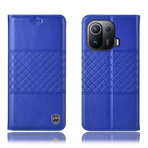 Coque Portefeuille Livre Cuir Etui Clapet H04P pour Xiaomi Mi 11 Pro 5G Bleu