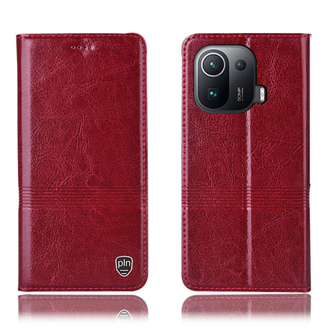 Coque Portefeuille Livre Cuir Etui Clapet H05P pour Xiaomi Mi 11 Pro 5G Rouge