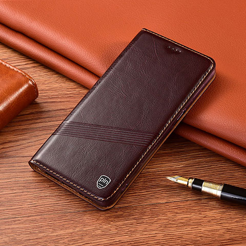 Coque Portefeuille Livre Cuir Etui Clapet H06P pour Samsung Galaxy Note 10 5G Marron