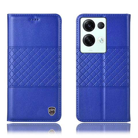 Coque Portefeuille Livre Cuir Etui Clapet H07P pour Oppo Reno9 Pro+ Plus 5G Bleu