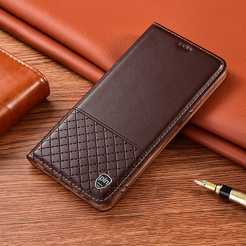 Coque Portefeuille Livre Cuir Etui Clapet H07P pour Xiaomi Redmi Note 13 Pro+ Plus 5G Marron