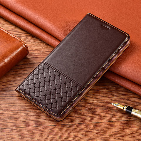 Coque Portefeuille Livre Cuir Etui Clapet H08 pour Apple iPhone 15 Pro Marron