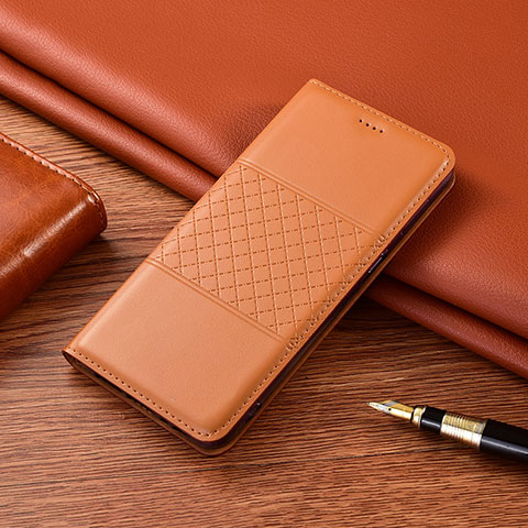 Coque Portefeuille Livre Cuir Etui Clapet H09 pour Apple iPhone 15 Pro Orange