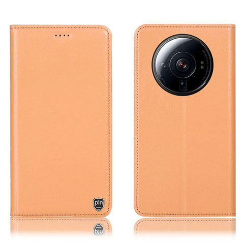 Coque Portefeuille Livre Cuir Etui Clapet H09P pour Xiaomi Mi 12 Ultra 5G Orange