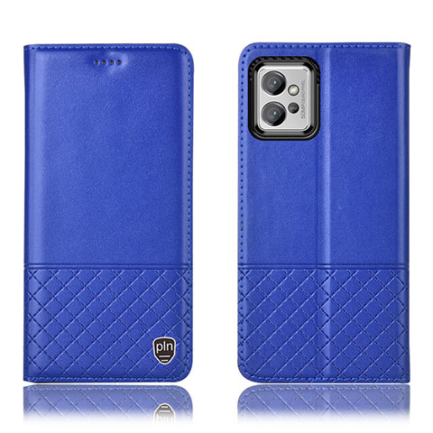 Coque Portefeuille Livre Cuir Etui Clapet H11P pour Motorola Moto G32 Bleu