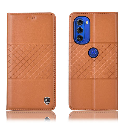 Coque Portefeuille Livre Cuir Etui Clapet H11P pour Motorola Moto G51 5G Orange