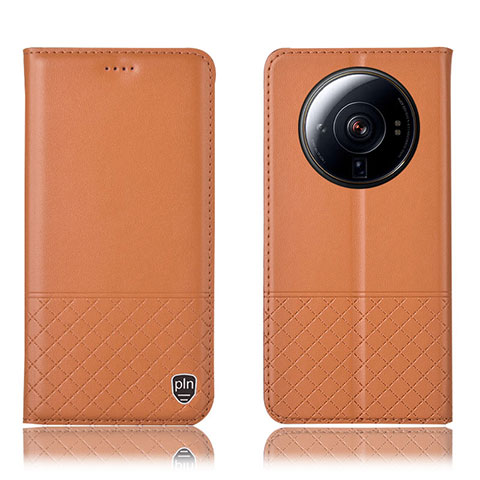 Coque Portefeuille Livre Cuir Etui Clapet H11P pour Xiaomi Mi 12S Ultra 5G Orange