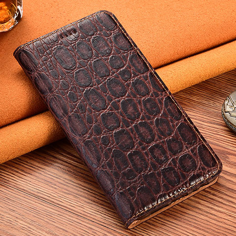 Coque Portefeuille Livre Cuir Etui Clapet H16P pour Realme GT2 Pro 5G Marron