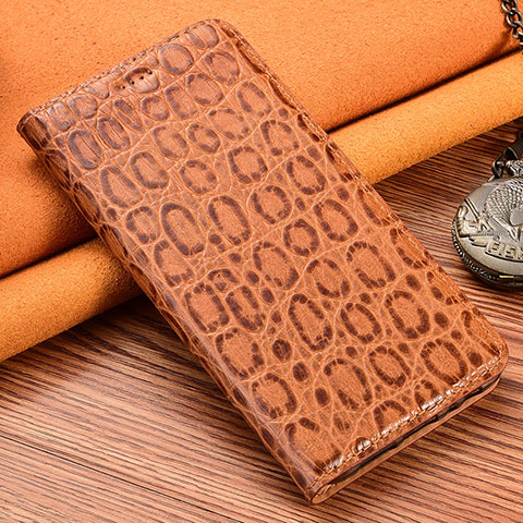 Coque Portefeuille Livre Cuir Etui Clapet H16P pour Xiaomi Poco F5 5G Brun Clair