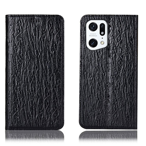 Coque Portefeuille Livre Cuir Etui Clapet H18P pour Oppo Find X5 5G Noir