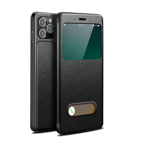 Coque Portefeuille Livre Cuir Etui Clapet H19 pour Apple iPhone 13 Pro Noir