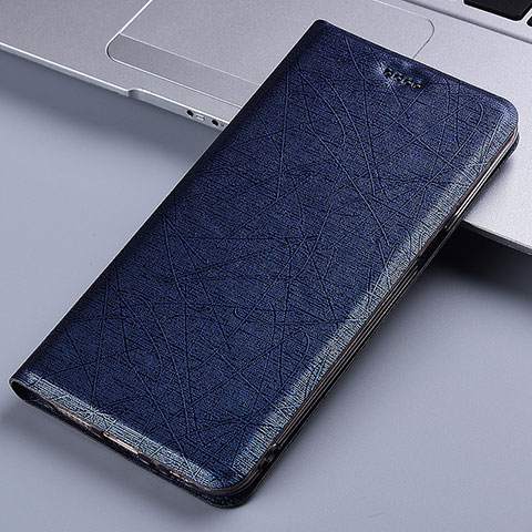 Coque Portefeuille Livre Cuir Etui Clapet H22P pour Samsung Galaxy M01 Core Bleu