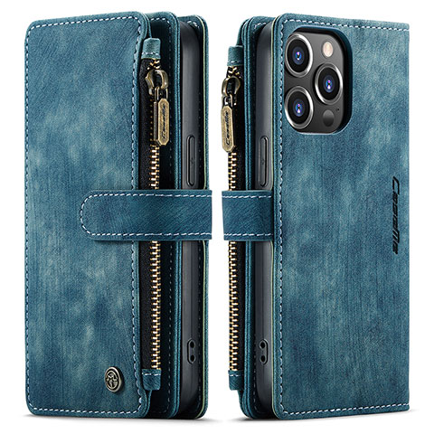 Coque Portefeuille Livre Cuir Etui Clapet H27 pour Apple iPhone 15 Pro Bleu