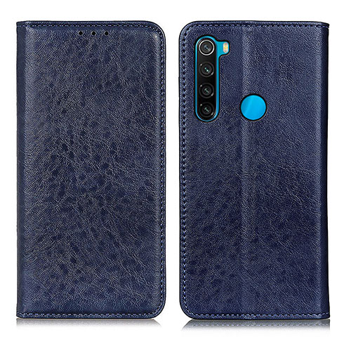 Coque Portefeuille Livre Cuir Etui Clapet K01Z pour Xiaomi Redmi Note 8 (2021) Bleu