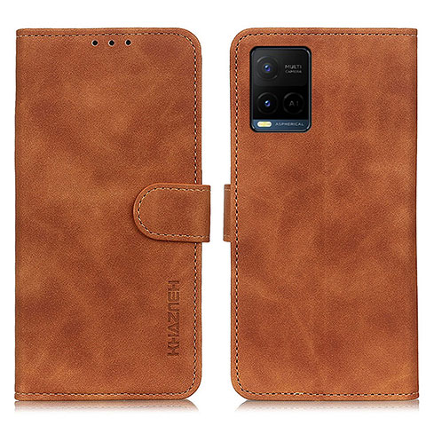 Coque Portefeuille Livre Cuir Etui Clapet K03Z pour Vivo Y21e Marron