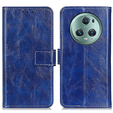 Coque Portefeuille Livre Cuir Etui Clapet K04Z pour Huawei Honor Magic5 Pro 5G Bleu