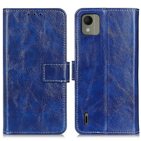 Coque Portefeuille Livre Cuir Etui Clapet K04Z pour Nokia C110 Bleu