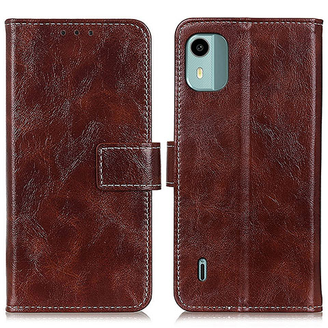 Coque Portefeuille Livre Cuir Etui Clapet K04Z pour Nokia C12 Marron