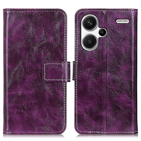 Coque Portefeuille Livre Cuir Etui Clapet K04Z pour Xiaomi Redmi Note 13 Pro+ Plus 5G Violet