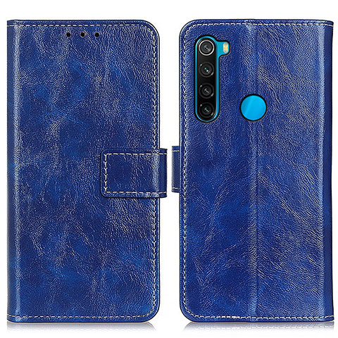 Coque Portefeuille Livre Cuir Etui Clapet K04Z pour Xiaomi Redmi Note 8 (2021) Bleu