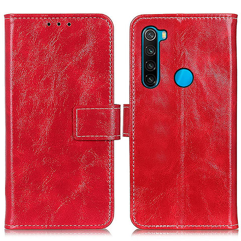 Coque Portefeuille Livre Cuir Etui Clapet K04Z pour Xiaomi Redmi Note 8 (2021) Rouge