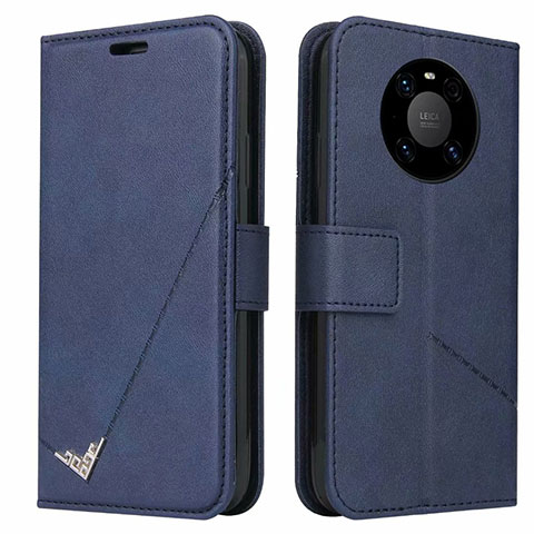 Coque Portefeuille Livre Cuir Etui Clapet K06 pour Huawei Mate 40 Pro Bleu