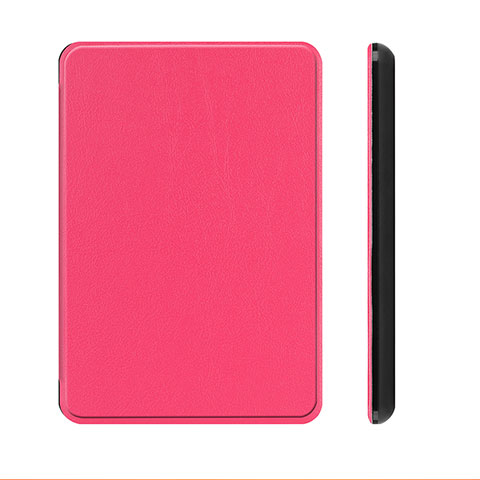 Coque Portefeuille Livre Cuir Etui Clapet L01 pour Amazon Kindle Paperwhite 6 inch Rose Rouge