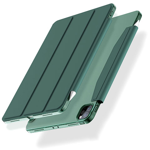 Coque Portefeuille Livre Cuir Etui Clapet L01 pour Apple iPad Pro 11 (2020) Vert