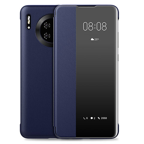 Coque Portefeuille Livre Cuir Etui Clapet L01 pour Huawei Mate 30 Pro 5G Bleu