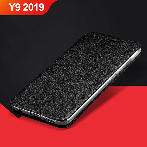 Coque Portefeuille Livre Cuir Etui Clapet L01 pour Huawei Y9 (2019) Noir