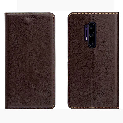 Coque Portefeuille Livre Cuir Etui Clapet L01 pour OnePlus 8 Pro Marron