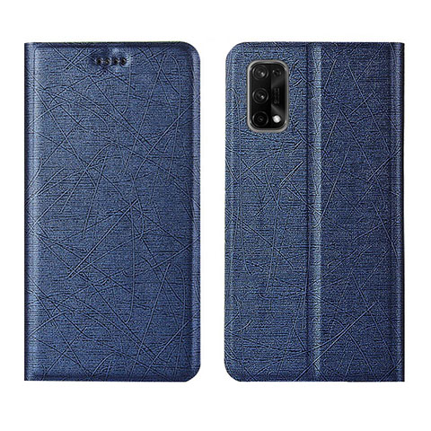 Coque Portefeuille Livre Cuir Etui Clapet L01 pour Realme X7 5G Bleu