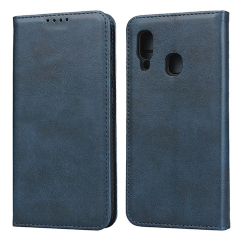 Coque Portefeuille Livre Cuir Etui Clapet L01 pour Samsung Galaxy A20e Bleu