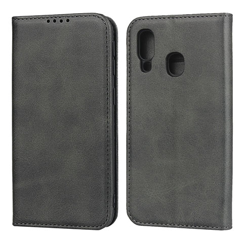 Coque Portefeuille Livre Cuir Etui Clapet L01 pour Samsung Galaxy A40 Noir