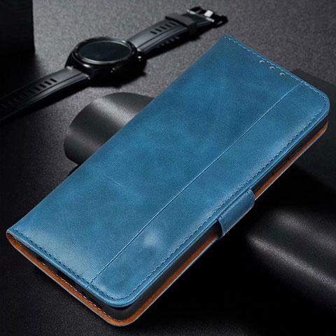 Coque Portefeuille Livre Cuir Etui Clapet L01 pour Samsung Galaxy M21 Bleu