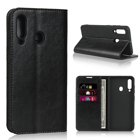 Coque Portefeuille Livre Cuir Etui Clapet L01 pour Samsung Galaxy M40 Noir
