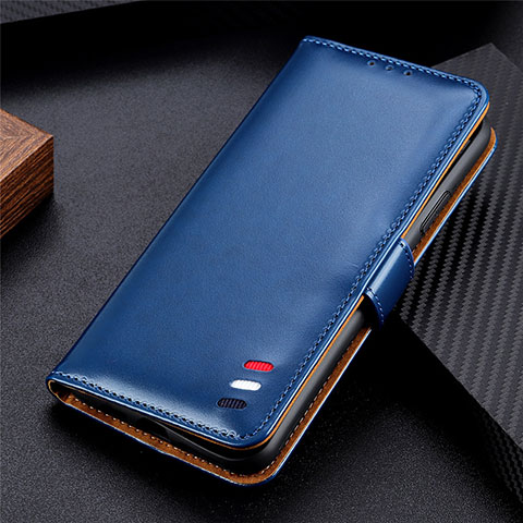 Coque Portefeuille Livre Cuir Etui Clapet L01 pour Samsung Galaxy Note 20 5G Bleu