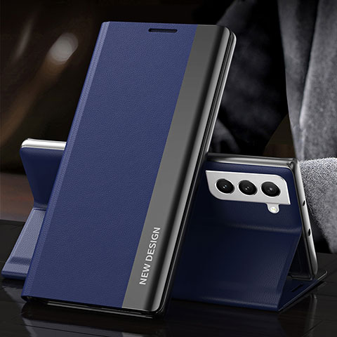 Coque Portefeuille Livre Cuir Etui Clapet L01 pour Samsung Galaxy S22 Plus 5G Bleu