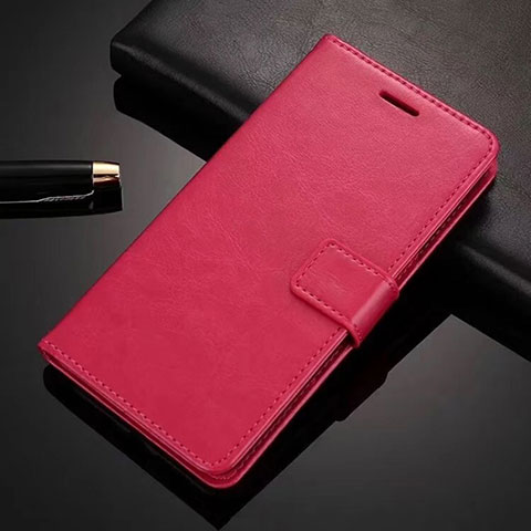 Coque Portefeuille Livre Cuir Etui Clapet L01 pour Vivo X50 Lite Rose Rouge