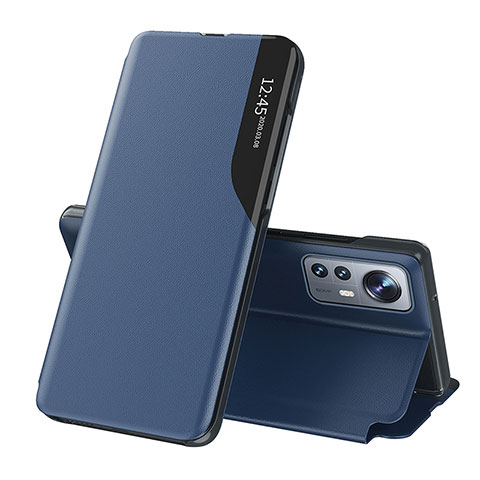 Coque Portefeuille Livre Cuir Etui Clapet L01 pour Xiaomi Mi 12S 5G Bleu